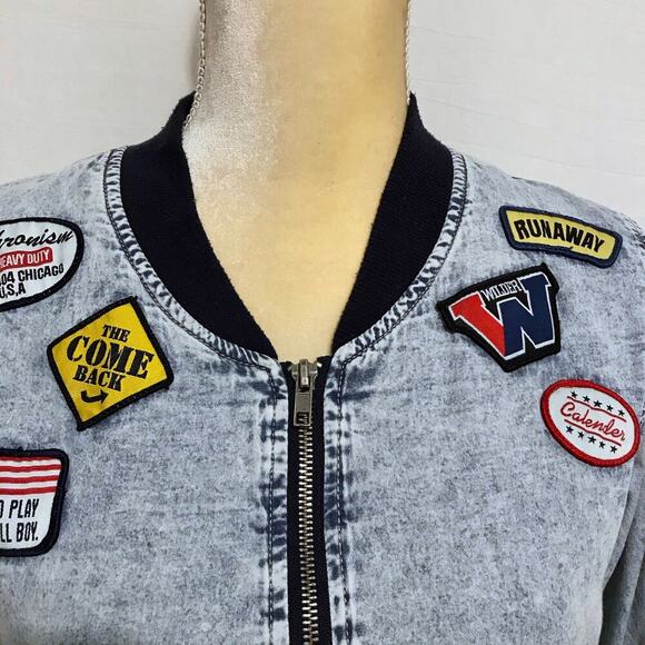 Chill Out with Casse Chambray Bomber Jacket Women M - Picture 2 of 14